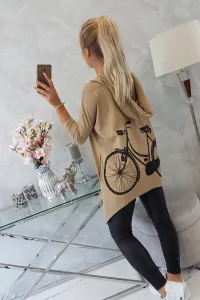 Legínovo Béžová mikina s potlačou bicykla Farba: Hnedá, Veľkosť: UNI