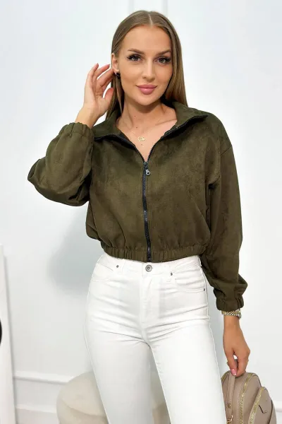 Legínovo Semišová mikina na zips béžová Farba: Hnedá, Veľkosť: UNI
