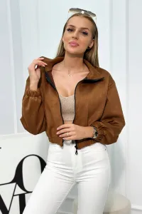 Legínovo Semišová mikina na zips béžová Farba: Hnedá, Veľkosť: UNI