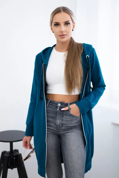Legínovo Béžová mikina s kapucňou Farba: Modrá, Veľkosť: UNI
