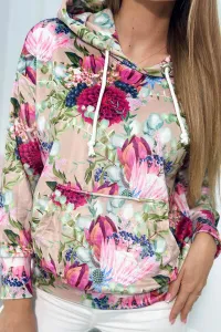 Legínovo Béžová velúrová mikina s kapucňou Farba: Čierna, Veľkosť: UNI