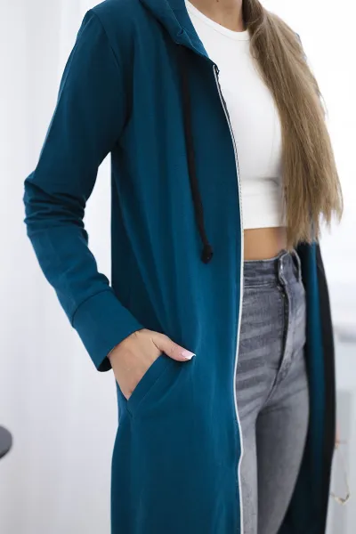 Legínovo Béžová mikina s kapucňou Farba: Modrá, Veľkosť: UNI