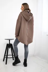 Legínovo Zateplená mikina so zipsom vzadu tmavo béžová Farba: Khaki, Veľkosť: UNI