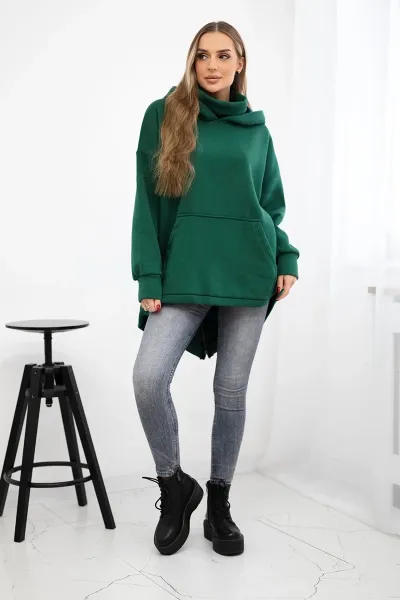 Legínovo Zateplená mikina so zipsom vzadu tmavo béžová Farba: Khaki, Veľkosť: UNI