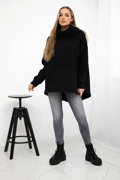 Legínovo Zateplená mikina so zipsom vzadu tmavo béžová Farba: Khaki, Veľkosť: UNI