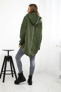 Legínovo Zateplená mikina so zipsom vzadu tmavo béžová Farba: Khaki, Veľkosť: UNI