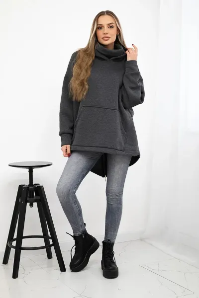 Legínovo Zateplená mikina so zipsom vzadu tmavo béžová Farba: Khaki, Veľkosť: UNI