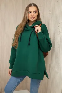 Legínovo Zateplená mikina so zipsom na boku tmavo béžová Farba: Khaki, Veľkosť: UNI
