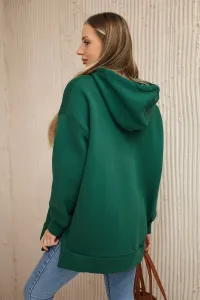 Legínovo Zateplená mikina so zipsom na boku tmavo béžová Farba: Khaki, Veľkosť: UNI