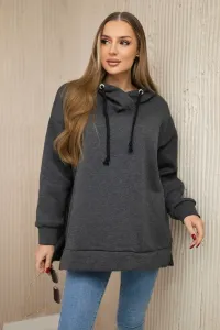 Legínovo Zateplená mikina so zipsom na boku tmavo béžová Farba: Khaki, Veľkosť: UNI