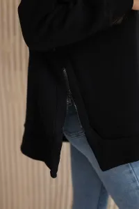 Legínovo Zateplená mikina so zipsom na boku tmavo béžová Farba: Khaki, Veľkosť: UNI