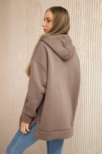 Legínovo Zateplená mikina so zipsom na boku tmavo béžová Farba: Khaki, Veľkosť: UNI