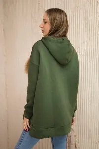 Legínovo Zateplená mikina so zipsom na boku tmavo béžová Farba: Khaki, Veľkosť: UNI