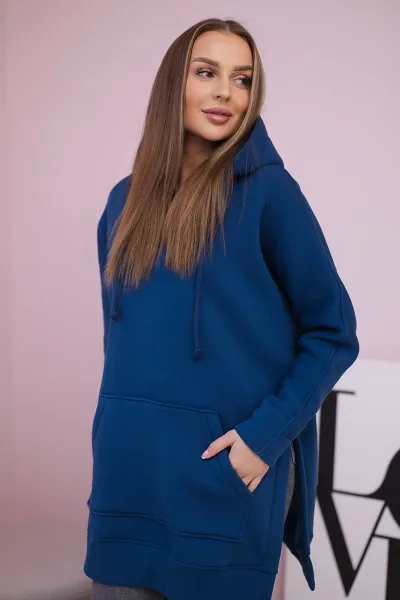 Legínovo Hnedá zateplená mikina s rozparkami na bokoch Farba: Hnedá, Veľkosť: UNI