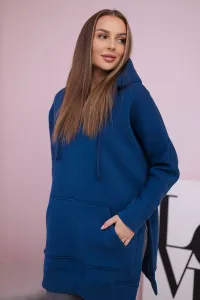 Legínovo Hnedá zateplená mikina s rozparkami na bokoch Farba: Hnedá, Veľkosť: UNI