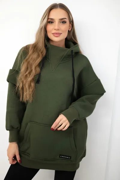 Legínovo Zateplená mikina s rolákom tmavo béžová Farba: Čierna, Veľkosť: UNI