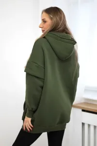 Legínovo Zateplená mikina s rolákom tmavo béžová Farba: Khaki, Veľkosť: UNI