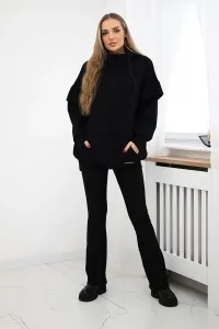 Legínovo Zateplená mikina s rolákom tmavo béžová Farba: Khaki, Veľkosť: UNI