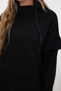 Legínovo Zateplená mikina s rolákom tmavo béžová Farba: Khaki, Veľkosť: UNI
