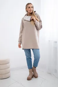 Legínovo Zateplená mikina s kapucňou béžová Farba: Modrá, Veľkosť: UNI