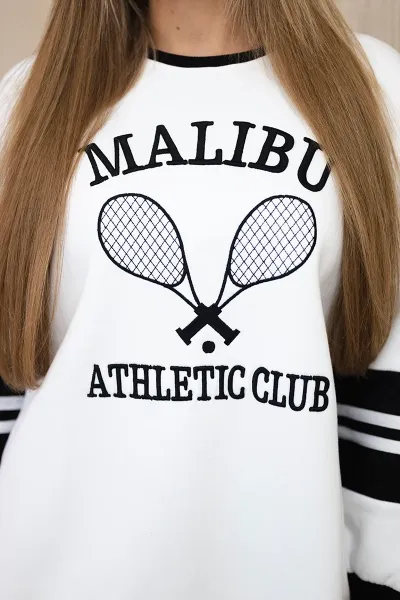 Legínovo Zateplená mikina Malibu biela+čierna Farba: Modrá, Veľkosť: UNI