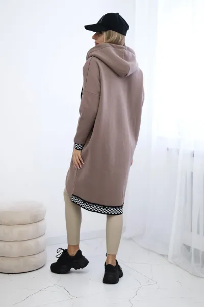 Legínovo Hnedá mikina na zips s kapucňou Farba: Hnedá, Veľkosť: UNI