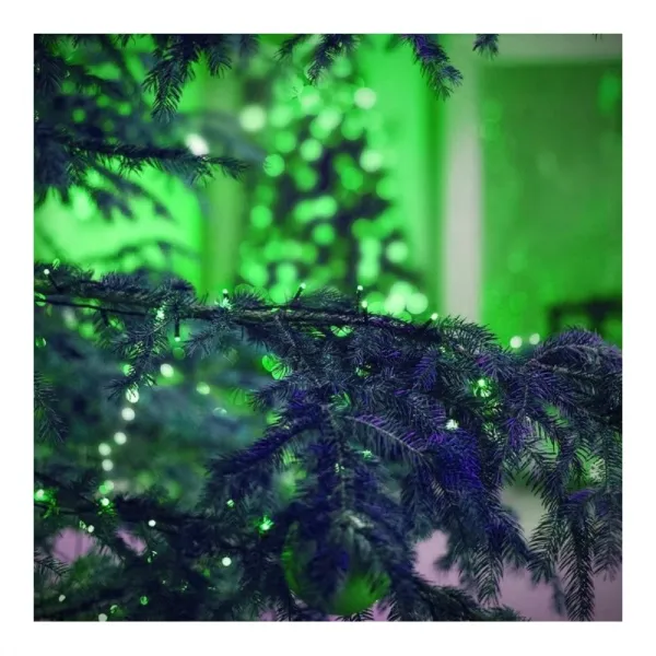 Vianočné svetielka na stromček, Reťaz 100x LED, 8 režimov, ZELENÁ