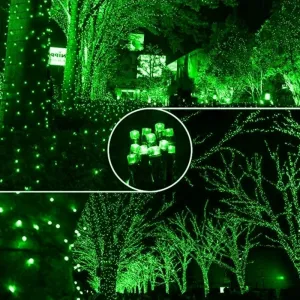 Vianočné svetielka na stromček, Reťaz 100x LED, 8 režimov, ZELENÁ