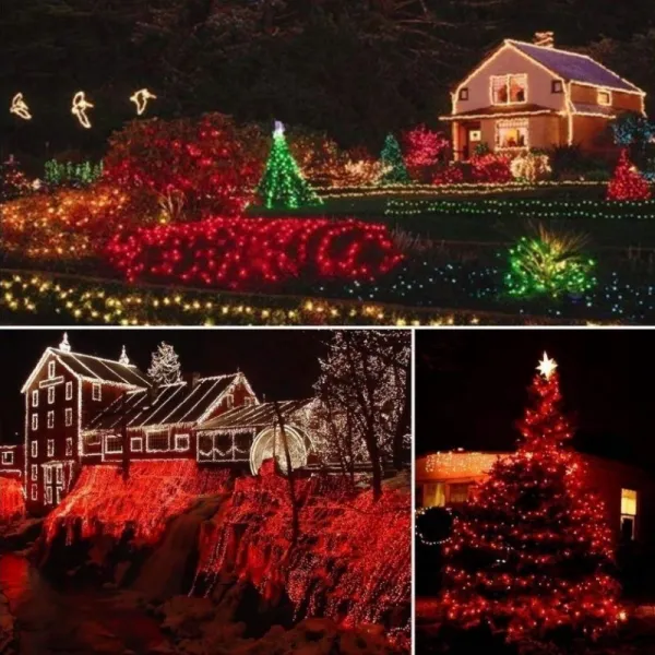 Vianočnéosvetlenievnútorné,rôznedĺžky-červené100LED/8m