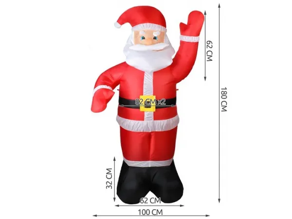 Domtextilu Vianočná dekorácia nafukovací mikuláš s LED osvetlením 180 cm 31170