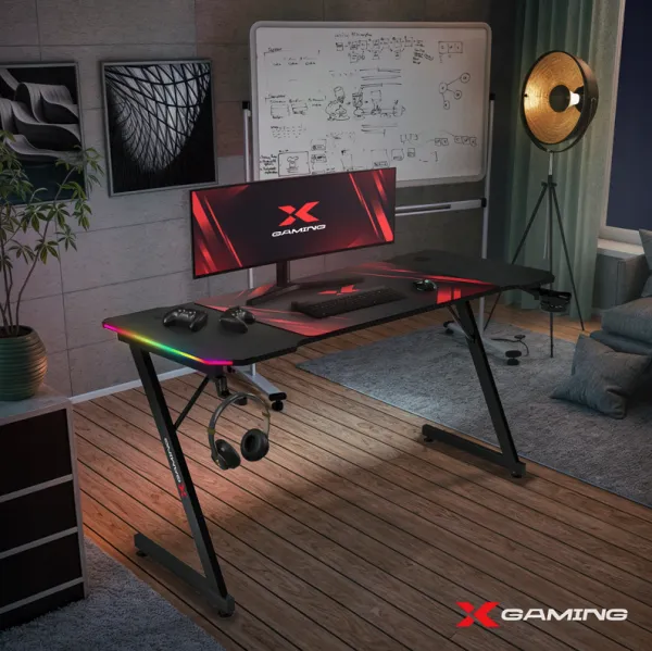 DomTextilu HernýstôlXgamingXpro1RGB+hernápodložka DTXD-XPRO1-RGB čierna