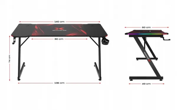 DomTextilu HernýstôlXgamingXpro1RGB+hernápodložka DTXD-XPRO1-RGB čierna