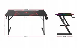 DomTextilu HernýstôlXgamingXpro1RGB+hernápodložka DTXD-XPRO1-RGB čierna