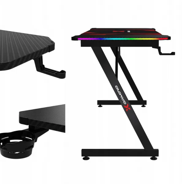 DomTextilu HernýstôlXgamingXpro1RGB+hernápodložka DTXD-XPRO1-RGB čierna