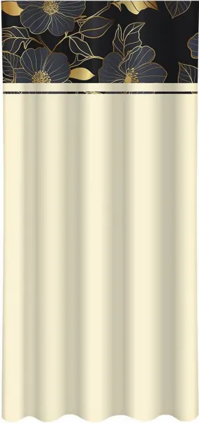 KlasickýkrémovýzávesspotlačouzlatýchkvetovŠírka:160cm|Dĺžka:250cm