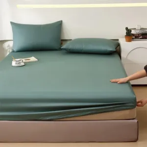 Bavlnenáposteľnáplachtasgumkou-tmavozelenáŠírka:200cm|Dĺžka:220cm