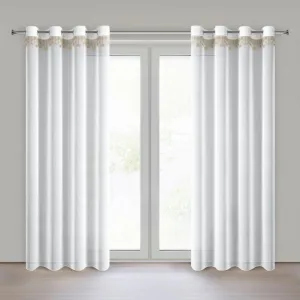 VianočnábielazáclonasozlatouaplikáciouhviezdDĺžka:250cm