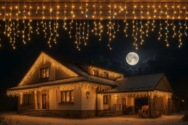 VianočnévonkajšieLEDosvetlenie,teplábielaIP44500LED/23m