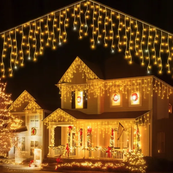 VianočnévonkajšieLEDosvetlenie,teplábielaIP44500LED/23m