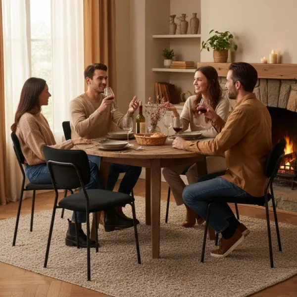 MODERNHOME Sada 4 ks jídelních židlí Lerry samet černá