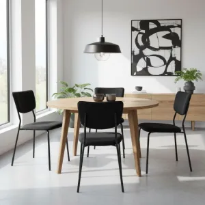 MODERNHOME Sada 4 ks jídelních židlí Lerry samet černá