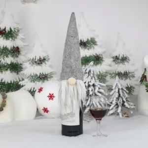 Tutumi Súprava 12 ks vianočných obalov na fľašu SKANDI sivá