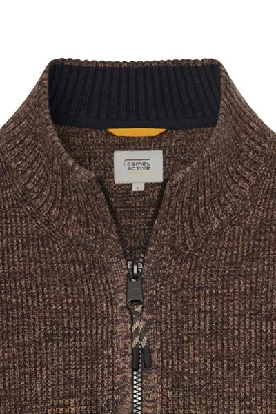 Sveter Camel Active Knitted Jacket Dark Brown