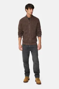 Sveter Camel Active Knitted Jacket Dark Brown