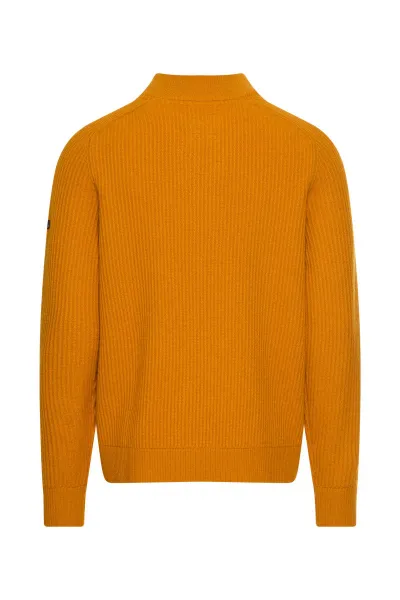Sveter Camel Active Knitted Troyer Burned Yellow