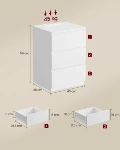 Nočný stolík LET631W14