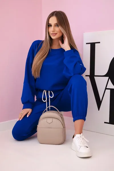 Legínovo Súprava mikina + nohavice maslová biela Farba: Modrá, Veľkosť: UNI