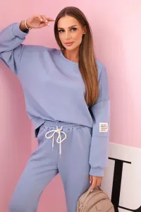 Legínovo Súprava mikina + nohavice maslová biela Farba: Modrá, Veľkosť: UNI