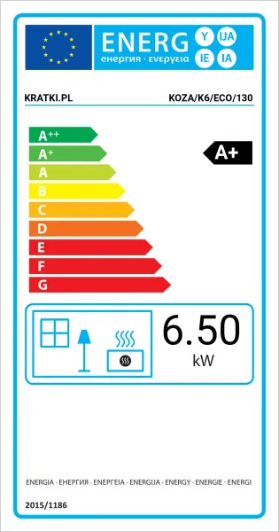 Kratki Koza K6 ECO - liatinové kachle - Dymovod 150 KOZA/K6/ECO