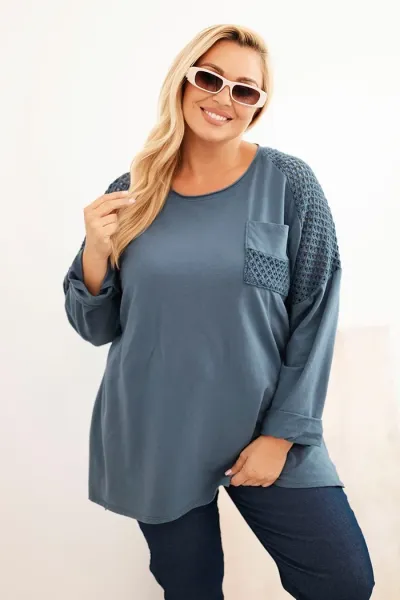 Legínovo Dámska mikina Plus Size bavlnená s potlačou béžová Farba: Hnedá, Veľkosť: UNI